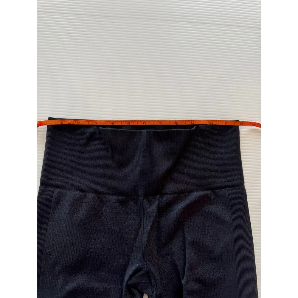 Lululemon Seamlessly Street Crop Heathered Naval Blue Leggings Women's 4 Pilates
